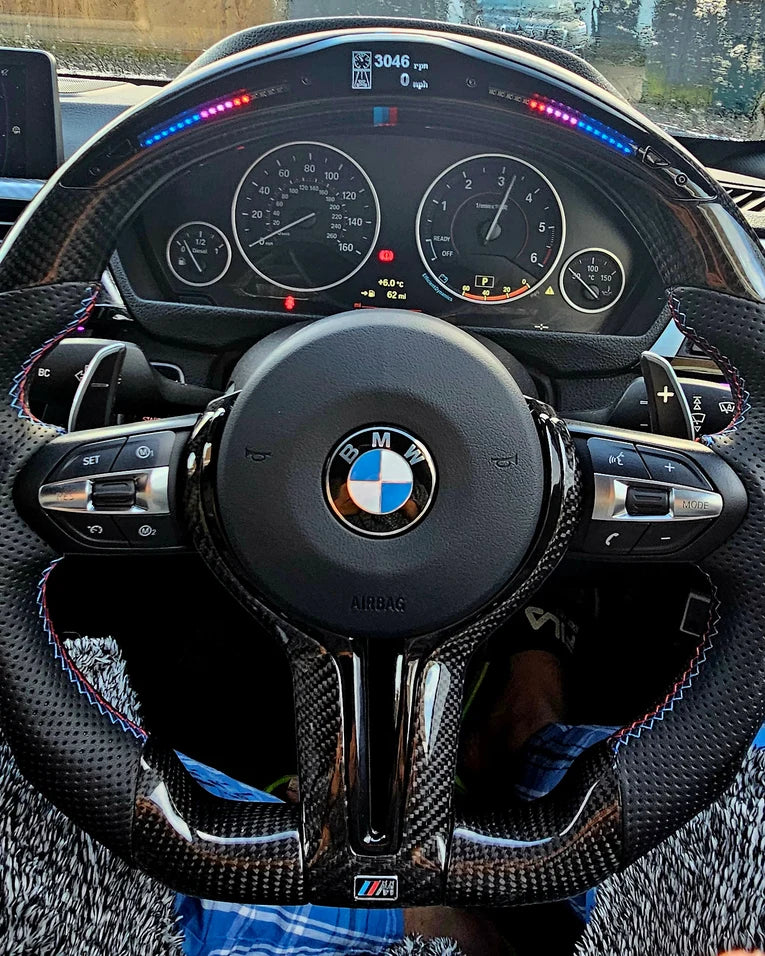 Volante in Fibra di Carbonio con Display LED Aggiornato per BMW